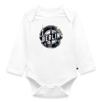 Berlin Grunge Design Alexanderplatz Berlin Bear - Organic Longsleeve Baby Bodysuit - white - Front