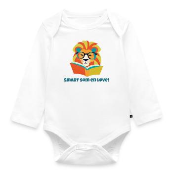 Smart As A Lion - Organic Longsleeve Baby Bodysuit - white - Front