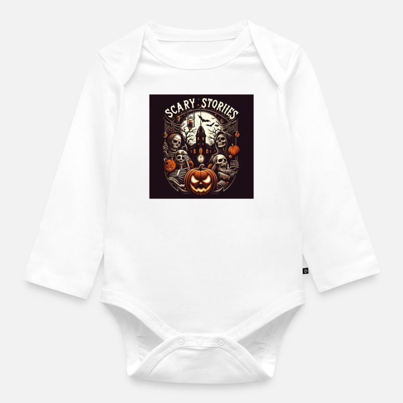 Effrayant - Body Bébé bio manches longues - blanc