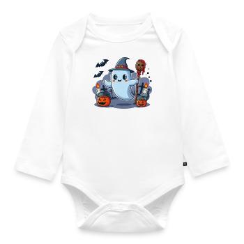 Herr Buh Halloween - Baby Bio-Langarm-Body - Weiß - Vorne