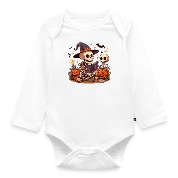 Mr Os Spooky Halloween - Body Bébé bio manches longues - blanc - Devant