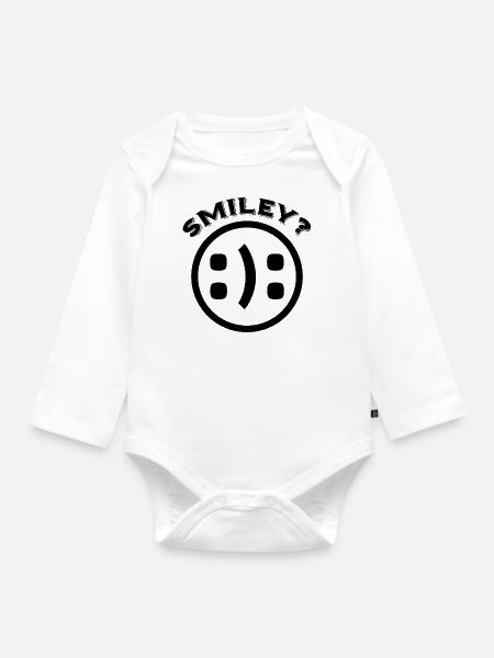 Schroedinger Lachen - Baby Bio-Langarm-Body - Weiß