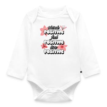 Think Positive Feel Positive Live Positive Women - Organic Longsleeve Baby Bodysuit - white - Front