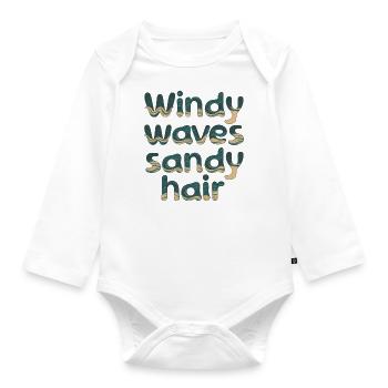 windy waves - Baby Bio-Langarm-Body - Weiß - Vorne