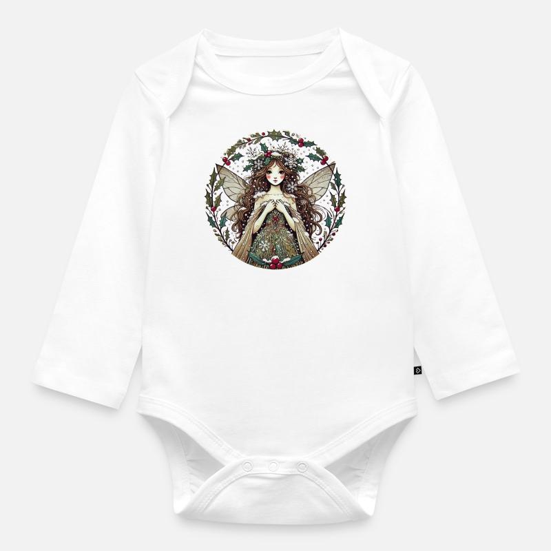 Weihnachtsfee - Baby Bio-Langarm-Body - Weiß