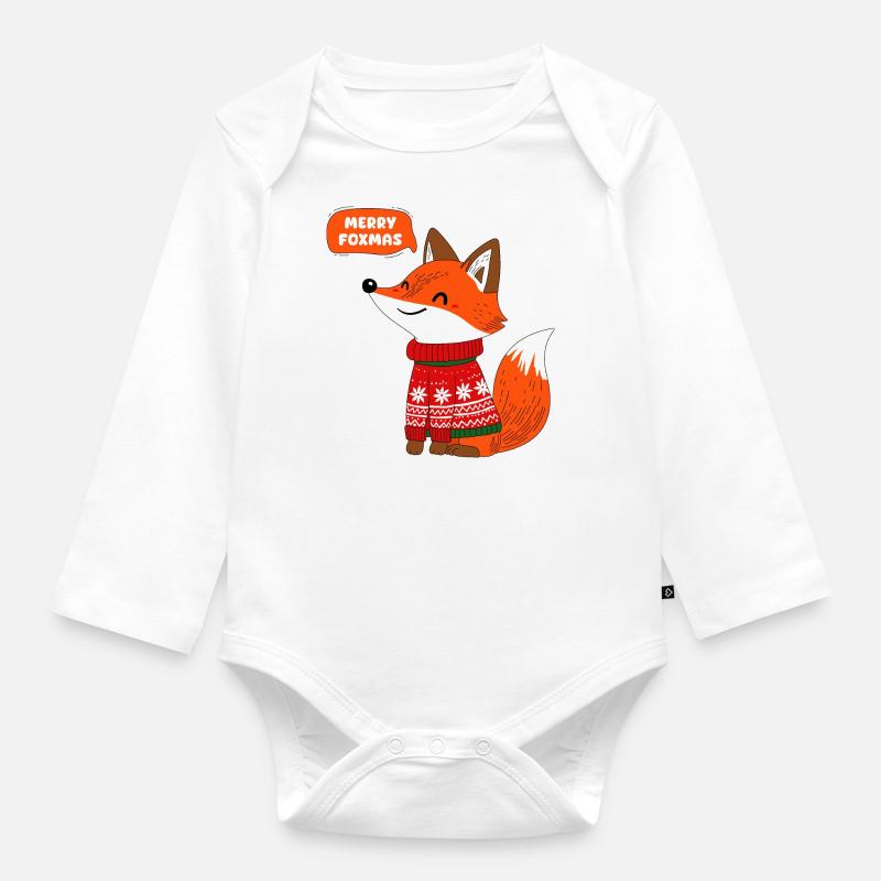 Fuchs und winter - Baby Bio-Langarm-Body - Weiß