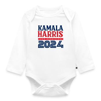 Vintage Kamala Harris 2024 pour la campagne électo - Body Bébé bio manches longues - blanc - Devant