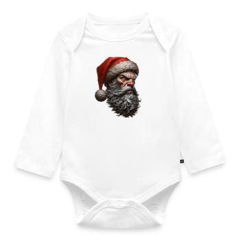 Bad Santa – Dark Holiday Antihero - Organic Longsleeve Baby Bodysuit - white - Front
