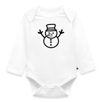 Bonhomme de neige - Body Bébé bio manches longues - blanc - Devant