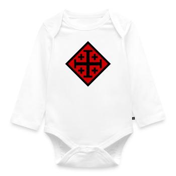 Kreuz von Jerusalem - Baby Bio-Langarm-Body - Weiß - Vorne