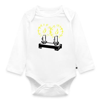 Bougies 02 - Body Bébé bio manches longues - blanc - Devant