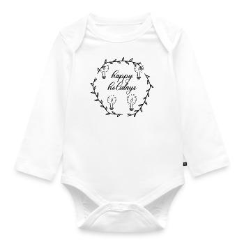 Advent Advetskranz Happy Holidays - Organic Longsleeve Baby Bodysuit - white - Front