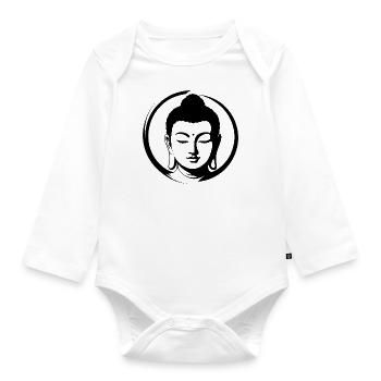 Buddha - Baby Bio-Langarm-Body - Weiß - Vorne