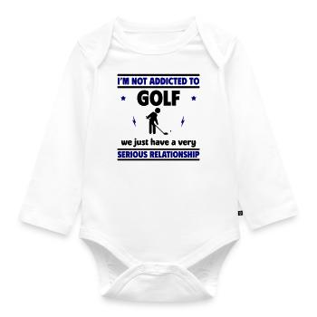 I'm not addicted to golf - Organic Longsleeve Baby Bodysuit - white - Front
