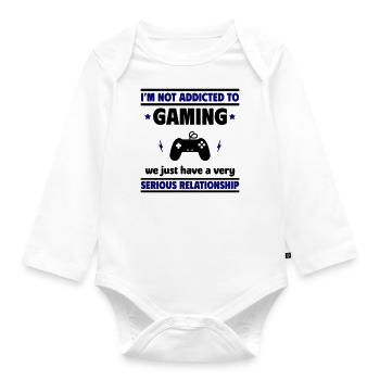 Ich bin nicht süchtig nach Gaming - Baby Bio-Langarm-Body - Weiß - Vorne