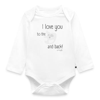 Love you to the moon and back - cute design - Organic Longsleeve Baby Bodysuit - white - Front