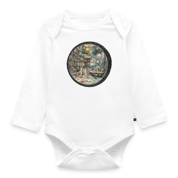 Cabinet of Curiosities: A World Full of Wonders! - Organic Longsleeve Baby Bodysuit - white - Front