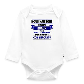 Les meilleurs commerçants - Body Bébé bio manches longues - blanc - Devant
