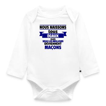 Les meilleurs maçons - Body Bébé bio manches longues - blanc - Devant