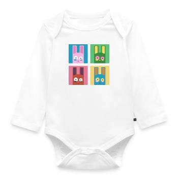Congélateur Lapin Pop Art - Body Bébé bio manches longues - blanc - Devant