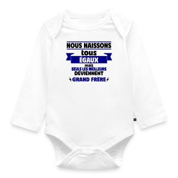 les meilleurs grand frère - Body Bébé bio manches longues - blanc - Devant