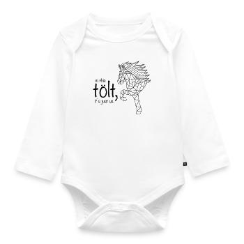 Pferde - Pferd - Tölten - Tölt - Reiten - Reiterin - Baby Bio-Langarm-Body - Weiß - Vorne