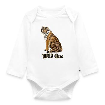 Wild One mit Tiger - Baby Bio-Langarm-Body - Weiß - Vorne