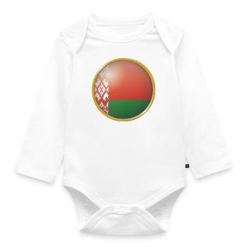 Belarus Emblem - Baby Bio-Langarm-Body - Weiß - Vorne