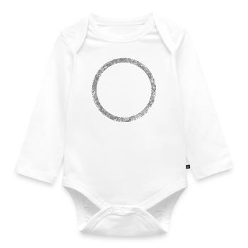 Cercle - Cadre (vide) GRIS - Body Bébé bio manches longues - blanc - Devant