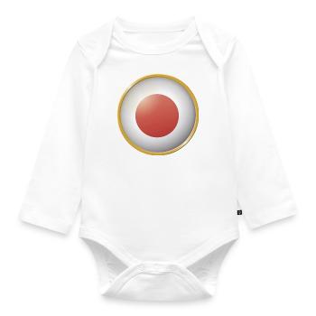 Japan Emblem - Baby Bio-Langarm-Body - Weiß - Vorne