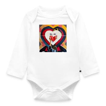 Lippen der Liebe - Baby Bio-Langarm-Body - Weiß - Vorne
