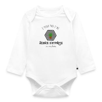 I can't I have a hypnosis session for my plant - Organic Longsleeve Baby Bodysuit - white - Front