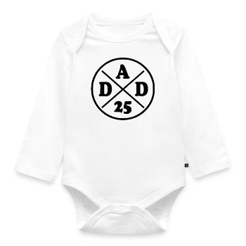 Dad 2025 - dad 25 - Baby Bio-Langarm-Body - Weiß - Vorne