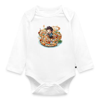 Der Labyrinth-Läufer - Baby Bio-Langarm-Body - Weiß - Vorne