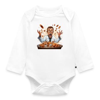 The Caffeine Mad Scientist - Organic Longsleeve Baby Bodysuit - white - Front