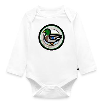 Male Mallard - Organic Longsleeve Baby Bodysuit - white - Front
