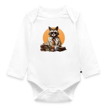 The Caffeine Scholar - Organic Longsleeve Baby Bodysuit - white - Front