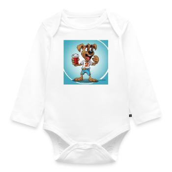Le Boxer à la Caféine - Body Bébé bio manches longues - blanc - Devant