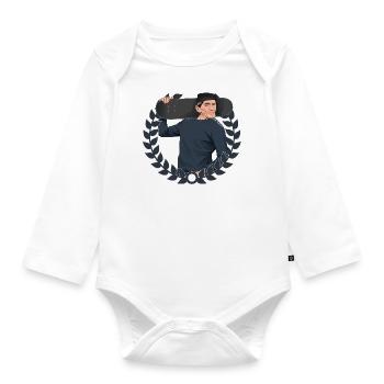 Rieser Grantler // Illustration - Baby Bio-Langarm-Body - Weiß - Vorne