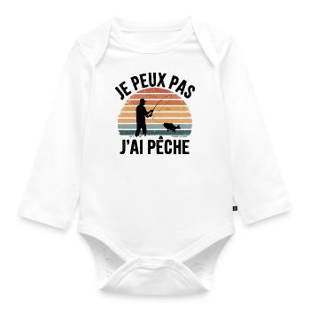 I can't, I sinned - Organic Longsleeve Baby Bodysuit - white - Front