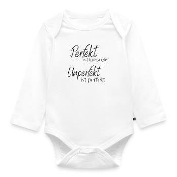 Perfekt sein - Baby Bio-Langarm-Body - Weiß - Vorne