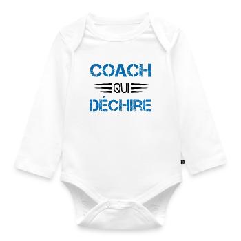 Coach Who - Organic Longsleeve Baby Bodysuit - white - Front