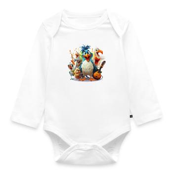 The Hilarious Maestro - Organic Longsleeve Baby Bodysuit - white - Front