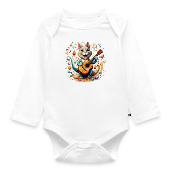 Der nussige Maraca-Shaker - Baby Bio-Langarm-Body - Weiß - Vorne