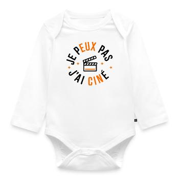 Ich kann kein Kino haben - Baby Bio-Langarm-Body - Weiß - Vorne