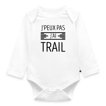 Ich kann nicht, ich habe eine Spur - Baby Bio-Langarm-Body - Weiß - Vorne