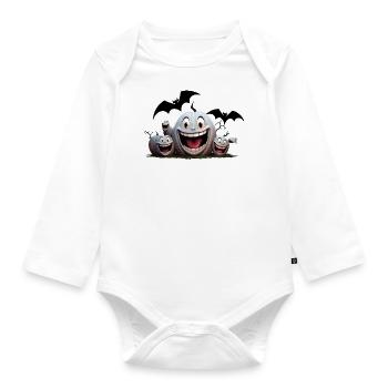 Der Batty Party Crasher - Baby Bio-Langarm-Body - Weiß - Vorne