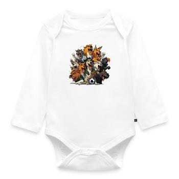 The Hilarious Kickers - Organic Longsleeve Baby Bodysuit - white - Front