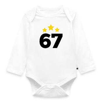 67 Years Star - 67th Anniversary Gift - Organic Longsleeve Baby Bodysuit - white - Front
