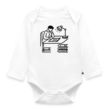 Author Learning Student Student - Organic Longsleeve Baby Bodysuit - white - Front